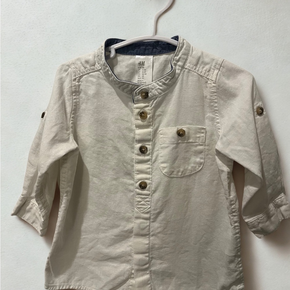 ❤️5 for 15$: H&M Cream Button Down Shirt with Mandarin Collar